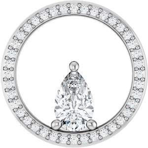 Continuum Sterling Silver 8x5 mm Pear Pendant Mounting