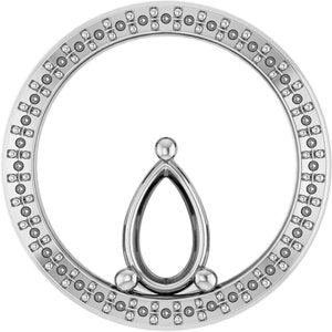 Sterling Silver 8x5 mm Pear Pendant Mounting – image 2