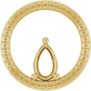 10K Yellow Gold 8x5 mm Pear Pendant Mounting – image 2