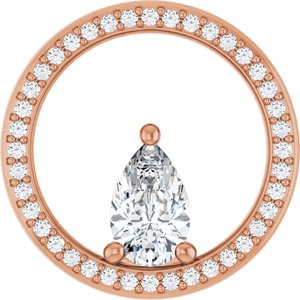 14K Rose Gold 8x5 mm Pear Pendant Mounting