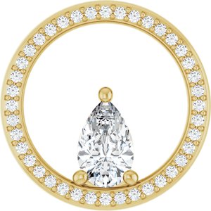 10K Yellow Gold 8x5 mm Pear Pendant Mounting