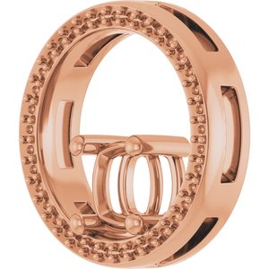 10K Rose Gold 6x6 mm Cushion Pendant Mounting – image 4