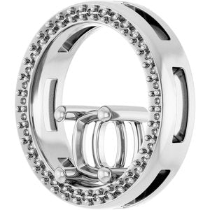 Sterling Silver 6x6 mm Cushion Pendant Mounting – image 4