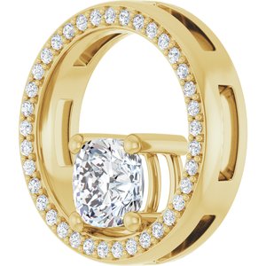 14K Yellow Gold 6x6 mm Cushion Pendant Mounting – image 3