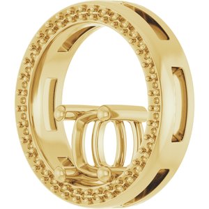 18K Yellow Gold 6x6 mm Cushion Pendant Mounting – image 4