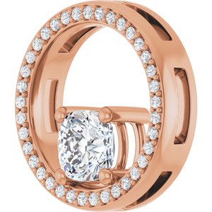 10K Rose Gold 6x6 mm Cushion Pendant Mounting – image 3