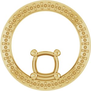 10K Yellow Gold 5x5 mm Cushion Pendant Mounting – image 2