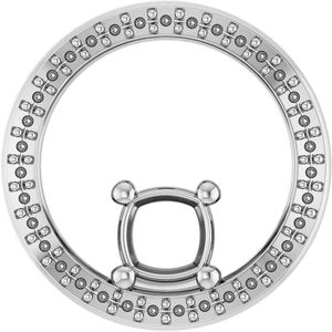 Sterling Silver 5x5 mm Cushion Pendant Mounting – image 2