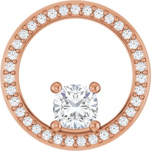 18K Rose Gold 5x5 mm Cushion Pendant Mounting