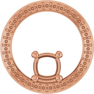 14K Rose Gold 5x5 mm Cushion Pendant Mounting – image 2
