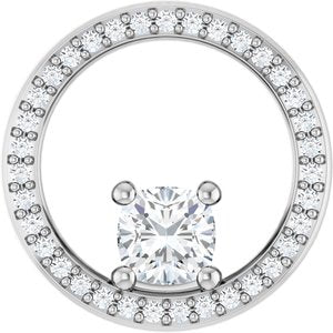 10K White Gold 5x5 mm Cushion Pendant Mounting
