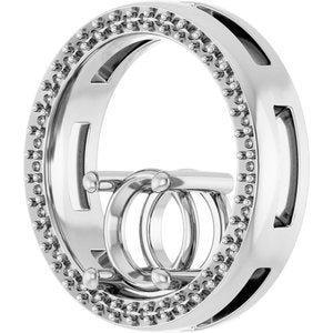 10K White Gold 7 mm Round Pendant Mounting – image 4