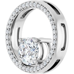 10K White Gold 7 mm Round Pendant Mounting – image 3
