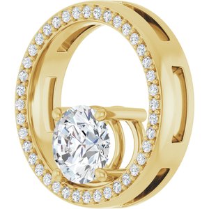 10K Yellow Gold 7 mm Round Pendant Mounting – image 3