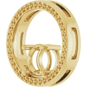14K Yellow Gold 7 mm Round Pendant Mounting – image 4