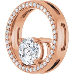 10K Rose Gold 7 mm Round Pendant Mounting – image 3