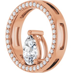14K Rose Gold 8x5 mm Pear Pendant Mounting – image 3