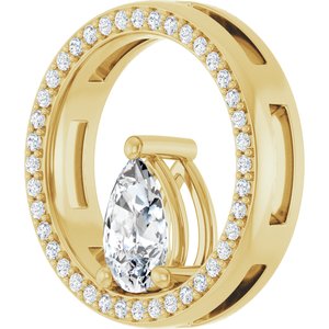 18K Yellow Gold 8x5 mm Pear Pendant Mounting – image 3