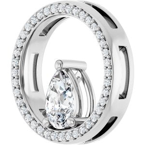 Platinum 8x5 mm Pear Pendant Mounting – image 3