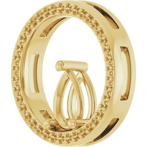18K Yellow Gold 8x5 mm Pear Pendant Mounting – image 4