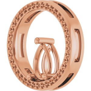 18K Rose Gold 8x5 mm Pear Pendant Mounting – image 4