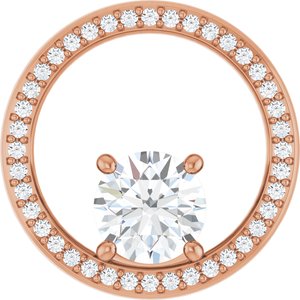 10K Rose Gold 7 mm Round Pendant Mounting