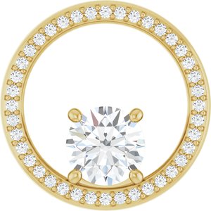 18K Yellow Gold 7 mm Round Pendant Mounting