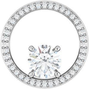 14K X1 White Gold 7 mm Round Pendant Mounting