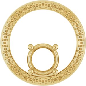 18K Yellow Gold 7 mm Round Pendant Mounting – image 2