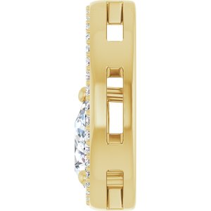 18K Yellow Gold 8x5 mm Pear Pendant Mounting – image 5