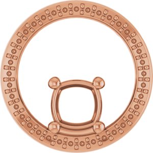 14K Rose Gold 6x6 mm Cushion Pendant Mounting – image 2