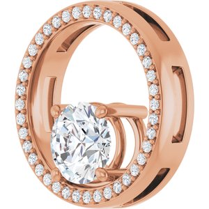10K Rose Gold 7.4 mm Round Pendant Mounting – image 3