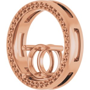 14K Rose Gold 7.4 mm Round Pendant Mounting – image 4
