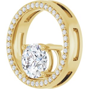 14K Yellow Gold 7.4 mm Round Pendant Mounting – image 3