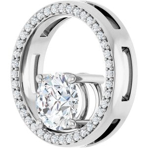 14K X1 White Gold 7.4 mm Round Pendant Mounting – image 3