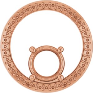 14K Rose Gold 7.4 mm Round Pendant Mounting – image 2