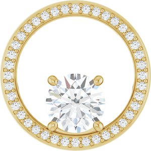 10K Yellow Gold 7.4 mm Round Pendant Mounting
