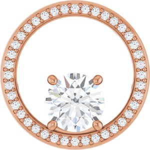 14K Rose Gold 7.4 mm Round Pendant Mounting