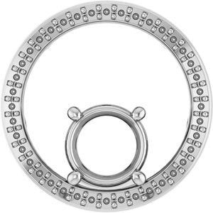 14K White Gold 7.4 mm Round Pendant Mounting – image 2