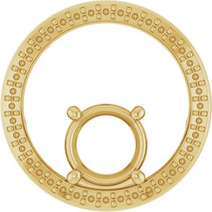 14K Yellow Gold 7.4 mm Round Pendant Mounting – image 2