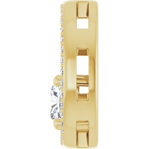 10K Yellow Gold 6x6 mm Cushion Pendant Mounting – image 5