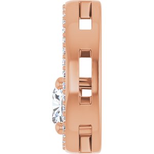 14K Rose Gold 6x6 mm Cushion Pendant Mounting – image 5