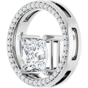 10K White Gold 7x7 mm Square Pendant Mounting – image 3