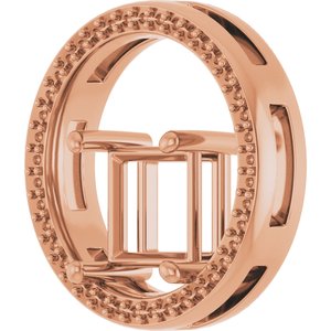 18K Rose Gold 7x7 mm Square Pendant Mounting – image 4