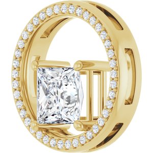 10K Yellow Gold 7x7 mm Square Pendant Mounting – image 3