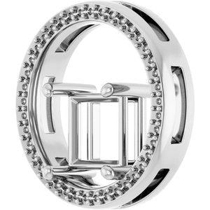 14K X1 White Gold 7x7 mm Square Pendant Mounting – image 4