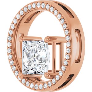 10K Rose Gold 7x7 mm Square Pendant Mounting – image 3