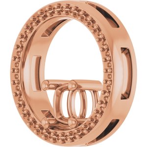 10K Rose Gold 5x5 mm Cushion Pendant Mounting – image 4
