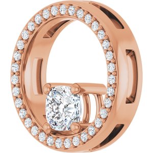 14K Rose Gold 5x5 mm Cushion Pendant Mounting – image 3