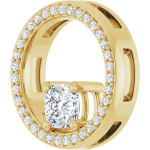 14K Yellow Gold 5x5 mm Cushion Pendant Mounting – image 3